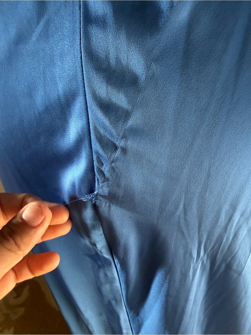 Astr Blue Satin Corset-Style Slip Gown - Picture 6 of 15